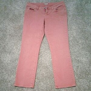 Coral Cropped Jeans